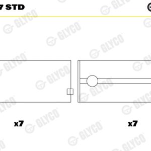 Cuzineti arbore cotit GLYCO H1072/7 STD – IVECO | AutoRival