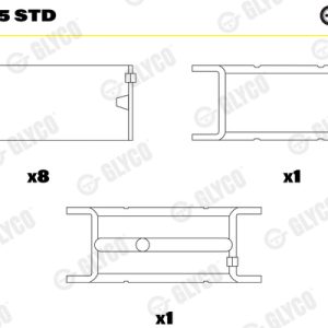 Cuzineti arbore cotit GLYCO H1094/5 STD – IVECO | AutoRival