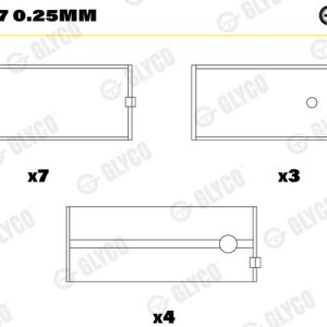 Cuzineti arbore cotit GLYCO H1326/7 0.25mm – IVECO | AutoRival
