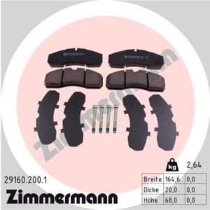 Set placute frana ZIMMERMANN 29160.200.1 – IVECO | AutoRival