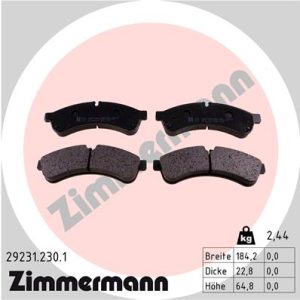 Set placute frana ZIMMERMANN 29231.230.1 – IVECO | AutoRival