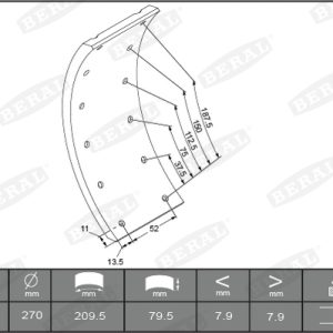 Set garnituri de frictiune frana tambur BERAL KBL15030.1-1561 – IVECO | AutoRival