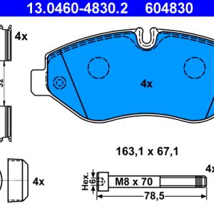Set placute frana ATE 13.0460-4830.2 – IVECO | AutoRival