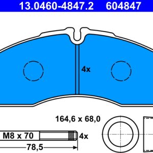 Set placute frana ATE 13.0460-4847.2 – IVECO | AutoRival