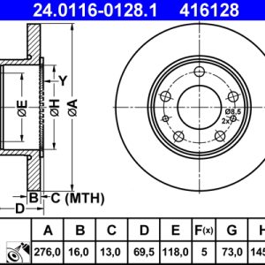 Disc frana ATE 24.0116-0128.1 – IVECO | AutoRival
