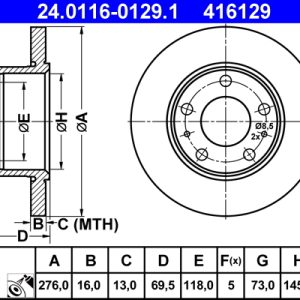 Disc frana ATE 24.0116-0129.1 – IVECO | AutoRival