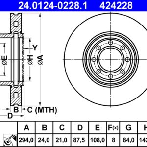 Disc frana ATE 24.0124-0228.1 – IVECO | AutoRival