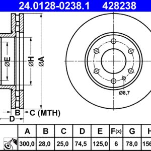Disc frana ATE 24.0128-0238.1 – IVECO | AutoRival