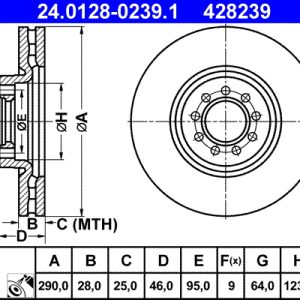 Disc frana ATE 24.0128-0239.1 – IVECO | AutoRival