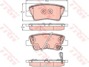 Placute frana KIA STONIC (YB) 1.0 T-GDi benzina 101 cai TRW GDB2242