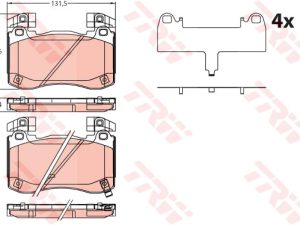 Placute frana KIA STINGER (CK) 3.3 T-GDi 4WD benzina 370 cai TRW GDB2254