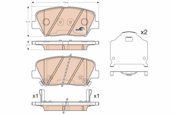 Placute frana KIA CEED (JD) 1.0 T-GDI benzina 100 cai TRW GDB3549