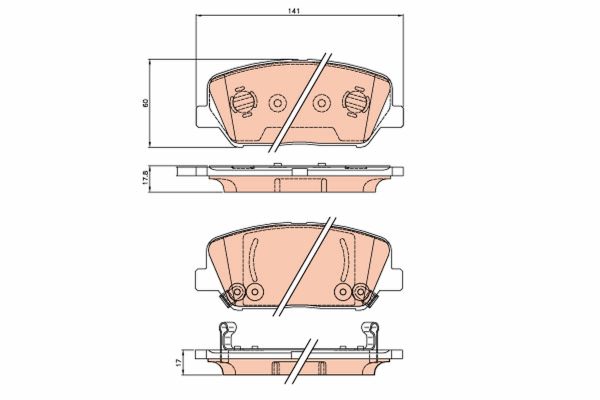 Placute frana KIA OPTIMA (FSGDS6B) 1.7 CRDi diesel 136 cai TRW GDB3621