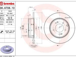 Disc frana KIA OPTIMA (JF) 2.0 CVVL benzina 163 cai BREMBO 08.A708.11