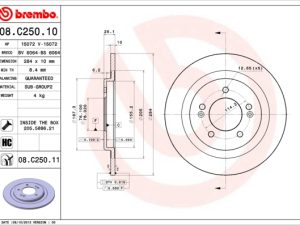 Disc frana KIA CEED (JD) 1.4 MPI benzina 101 cai BREMBO 08.C250.11