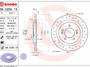 Disc frana KIA CEED (JD) 1.4 MPI benzina 101 cai BREMBO 08.C250.1X