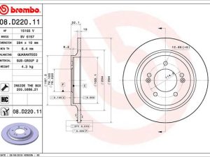 Disc frana KIA CEED (CD) 1.0 T-GDI benzina 101 cai BREMBO 08.D220.11