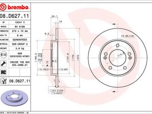 Disc frana KIA CEED (CD) 1.0 T-GDI benzina 101 cai BREMBO 08.D627.11