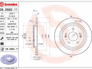 Disc frana KIA SELTOS (SP2, SP2I) 1.6 T-GDi 4WD (SP2) benzina 177 cai BREMBO 08.D882.11
