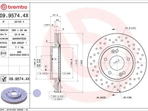 Disc frana KIA PRO CEED (ED) 2.0 benzina 143 cai BREMBO 09.9574.4X