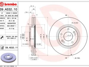 Disc frana KIA OPTIMA (JF) 1.6 T-GDI benzina 179 cai BREMBO 09.A532.10