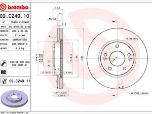 Disc frana KIA CEED (CD) 1.4 benzina 99 cai BREMBO 09.C249.11