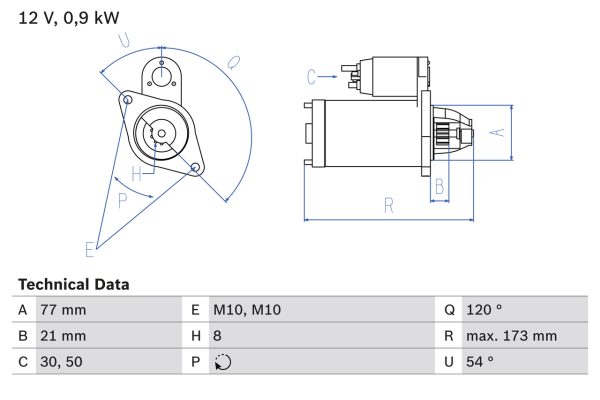 Electromotor KIA PRO CEED (ED) 1.4 CVVT benzina 90 cai BOSCH 0 986 025 720