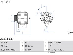 Alternator KIA CEED (JD) 1.6 CRDi 110 diesel 110 cai BOSCH 0 986 082 820