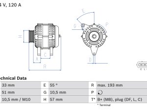 Alternator KIA CEED hatchback (ED) 1.6 CRDi 115 diesel 115 cai BOSCH 0 986 083 830
