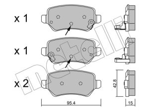 Placute frana KIA CEED (JD) 1.6 CRDi 136 diesel 136 cai METELLI 22-0542-2