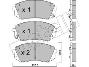 Placute frana KIA XCEED (CD) 1.6 T-GDI benzina 200 cai METELLI 22-0783-1