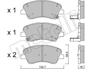Placute frana KIA STONIC (YB) 1.0 T-GDi Eco-Dynamics+ benzina/elector 120 cai METELLI 22-1167-0
