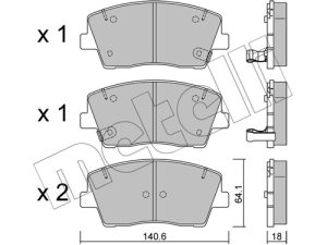 Placute frana KIA STINGER (CK) 2.0 T-GDI 4WD benzina 197 cai METELLI 22-1168-0