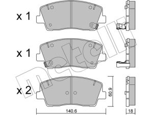 Placute frana KIA STINGER (CK) 2.2 CRDi VGT 4WD diesel 200 cai METELLI 22-1169-0