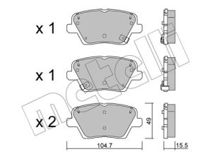 Placute frana KIA XCEED (CD) 1.6 T-GDI benzina 200 cai METELLI 22-1243-0