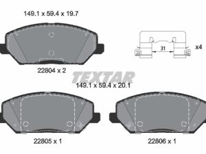 Placute frana KIA CEED (CD) 1.0 T-GDI 100 Eco-Dynamics+ benzina/elector 101 cai TEXTAR 2280401