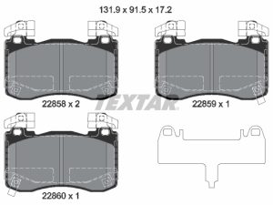 Placute frana KIA STINGER (CK) 3.3 T-GDi benzina 370 cai TEXTAR 2285801