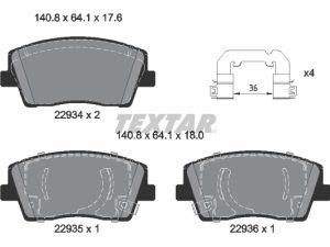 Placute frana KIA STINGER (CK) 2.0 T-GDI benzina 245 cai TEXTAR 2293401