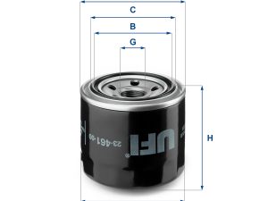 Filtru ulei KIA CEED (JD) 1.6 GT benzina 204 cai UFI 23.461.00