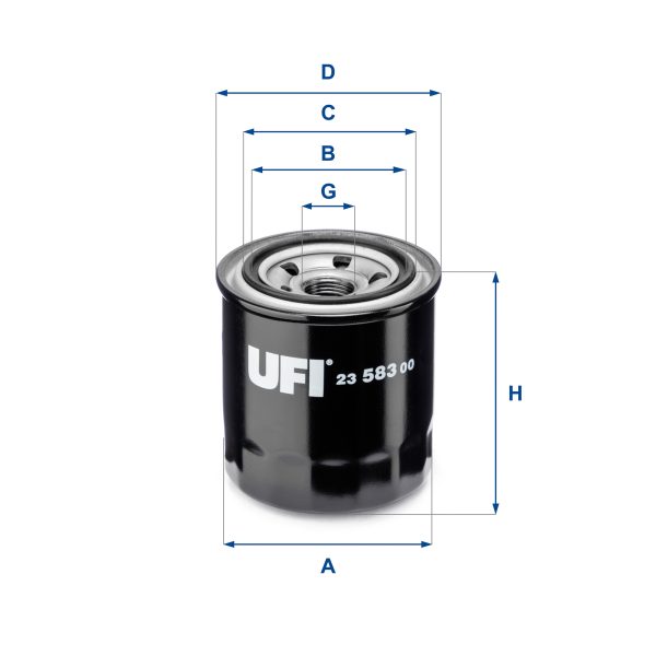 Filtru ulei KIA CEED (JD) 1.4 CVVT benzina 90 cai UFI 23.583.00