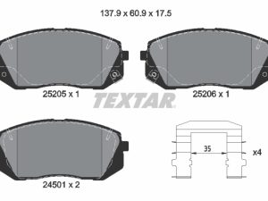 Placute frana KIA XCEED (CD) 1.5 T-GDi MHEV benzina/elector 160 cai TEXTAR 2520501