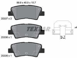 Placute frana KIA CEED (CD) 1.0 T-GDI 100 Eco-Dynamics+ benzina/elector 101 cai TEXTAR 2533703