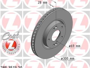 Disc frana KIA CEED (JD) 1.4 MPI benzina 101 cai ZIMMERMANN 285.3513.20