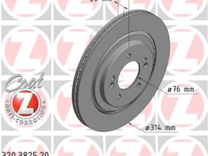 Disc frana KIA OPTIMA (JF) 2.0 T-GDi benzina 238 cai ZIMMERMANN 320.3825.20