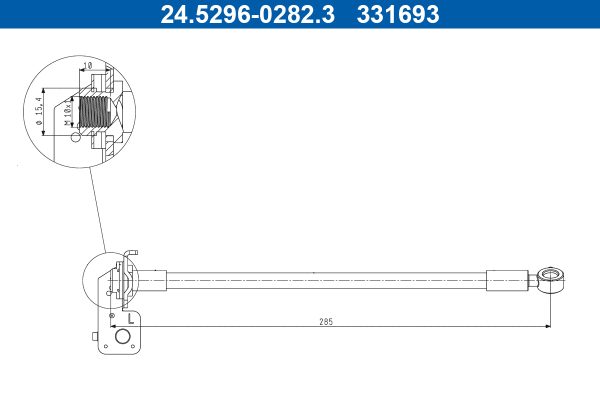Furtun frana KIA PRO CEED Hatchback Van (JD) 1.4 MPI benzina 101 cai ATE 24.5296-0282.3