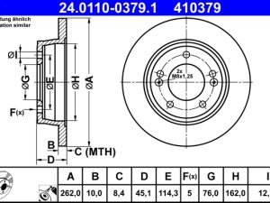 Disc frana KIA PRO CEED Hatchback Van (JD) 1.6 CRDI diesel 136 cai ATE 24.0110-0379.1