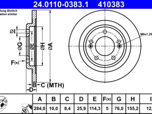 Disc frana KIA PRO CEED Hatchback Van (JD) 1.6 CRDI diesel 136 cai ATE 24.0110-0383.1