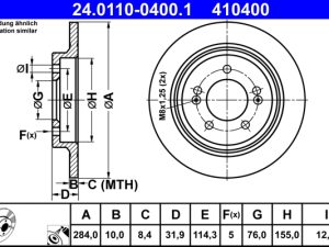 Disc frana KIA CEED (CD) 1.0 T-GDI MHEV benzina/elector 120 cai ATE 24.0110-0400.1