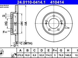 Disc frana KIA XCEED (CD) 1.5 T-GDi MHEV benzina/elector 160 cai ATE 24.0110-0414.1