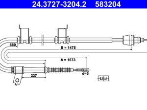 Cablu frana de parcare KIA CEED SW (ED) 1.4 LPG Benzina/Autogaz (GPL) 109 cai ATE 24.3727-3204.2